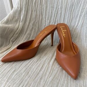 New Lulus - Camel Pointed-Toe Mule Heels